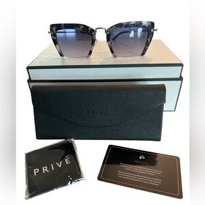 Prive Women's The Socialite Cutoff Sunglasses Limited Edition NEW